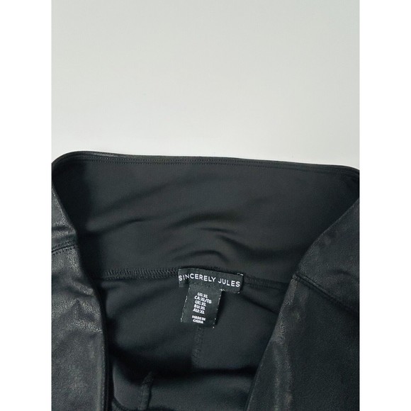 Sincerely Jules Bandier‎ The Meadow Legging Black Shiny Athletic Wear Pant XL - Picture 9 of 10